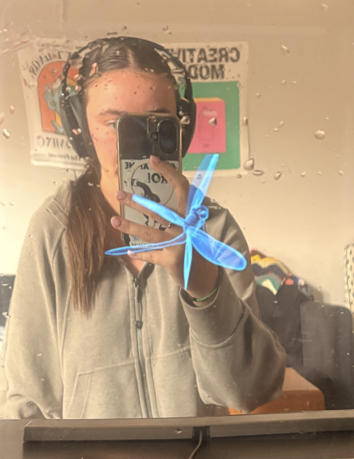 This prototype is one way mirror film ontop of plexiglass with an iPad behind it to test the mirror and projection capabilities.